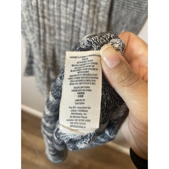 Free People Shadow Stripe Knit Duster Cardigan Longline Gray Size XS Minimalist - Picture 8 of 10